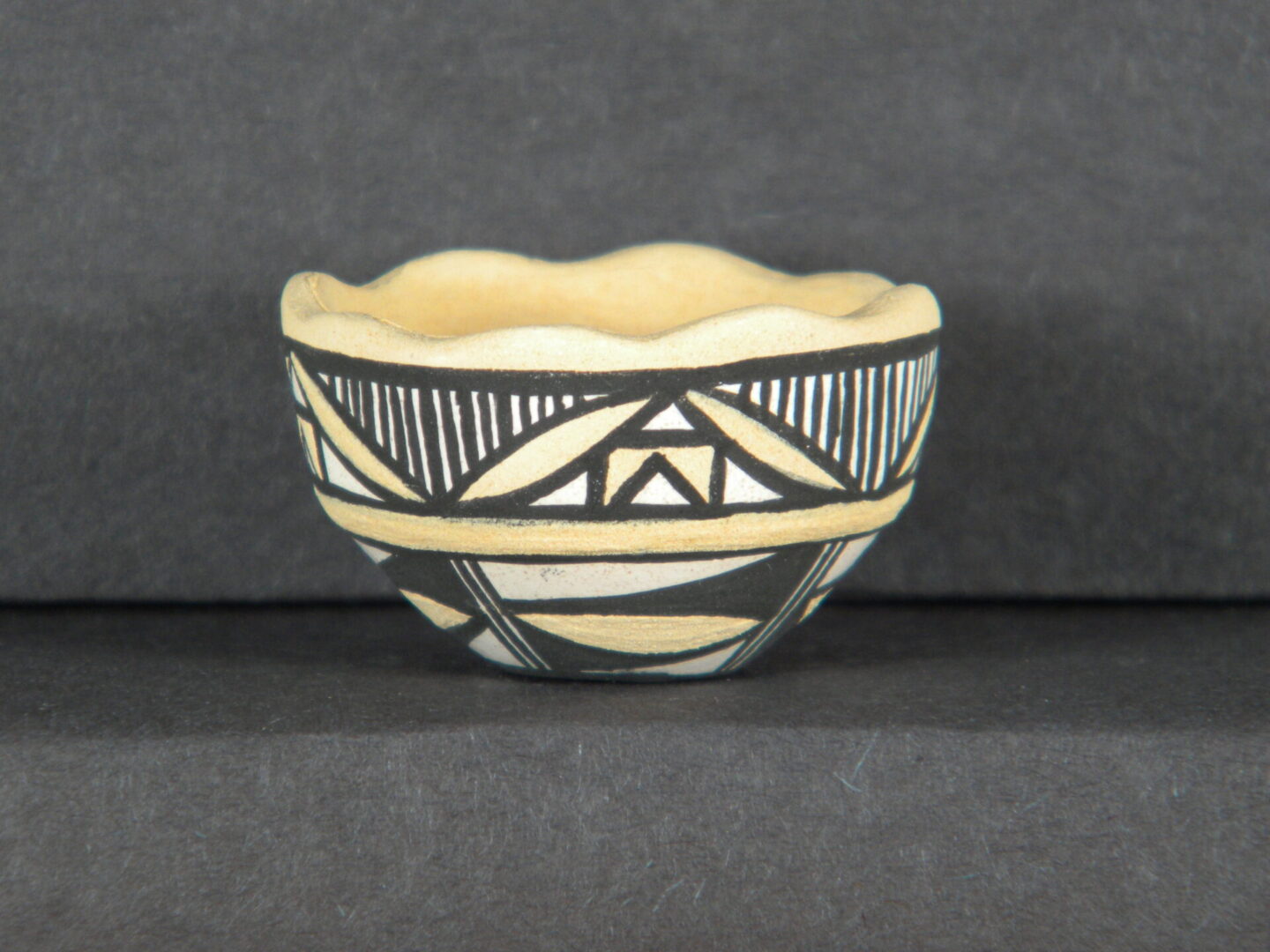 Clay bowl with geometric pattern